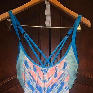Swim Classy Plus XL pastel pattern Print Tankini bathing suit top